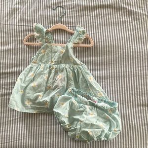 2 piece Dress and diaper set